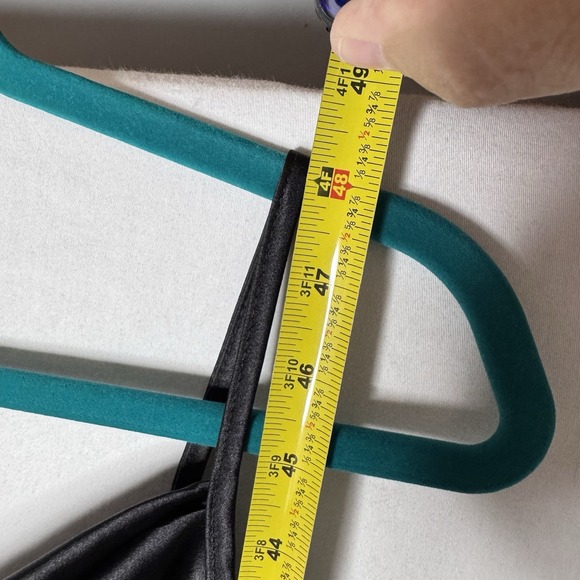 Vtg Bebe Black Satin Slip Dress XL Midi Cowl 90s Y2K Whimsygoth Sexy Feminine - Picture 6 of 11